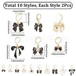 20 шт. 10 стиля бант сплав эмалированный кулон фиксирующие маркеры стежков&nbsp;HJEW-SC00161