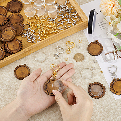 Наборы для ключей из плоского круглого купола из дерева своими руками&nbsp;DIY-GA0007-43