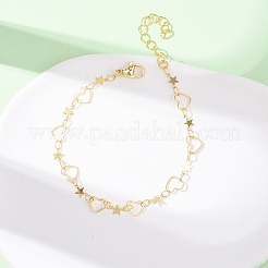 Браслеты из латунной цепочки для женщин&nbsp;BJEW-C140-11G