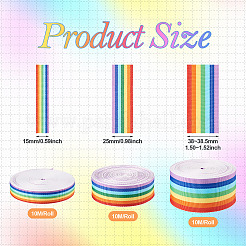 Ленты из полиэстера в полоску 30 м 3 цветов радуги&nbsp;OCOR-TA0001-77