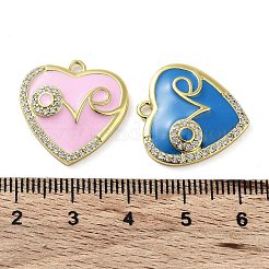 Латунные микропаве прозрачные подвески с фианитом&nbsp;KK-F871-12G