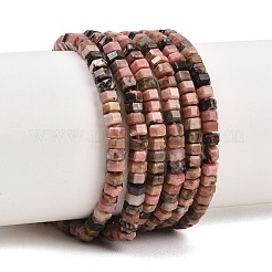 Природные родонит бисер нитей&nbsp;G-G345-C16-2x4mm