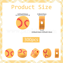 300шт бусины из полимерной глины ручной работы&nbsp;CLAY-PA0001-13