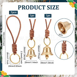 2шт латунный подвесной колокольчик&nbsp;AJEW-PH0006-96