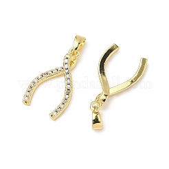 Латунные микропаве прозрачные подвески с фианитом&nbsp;KK-H254-13G