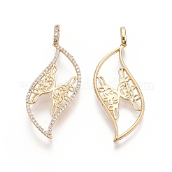 Латунные микропаве прозрачные подвески с фианитом&nbsp;KK-G436-13G