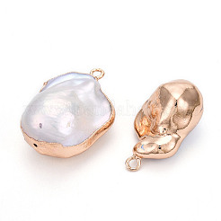 Подвески из натурального жемчуга кеши с гальваническим покрытием&nbsp;LS-PEAR-S019-05D-02