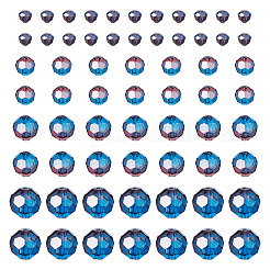 4 нити 4 стиля прозрачные стеклянные бусины с покрытием для выпечки&nbsp;DGLA-TA0001-34