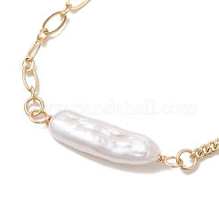 Браслеты-слайдеры из натуральных бусин жемчуга кеши&nbsp;BJEW-JB13351