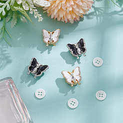 4 шт. 2-х цветные кнопки со стразами из сплава&nbsp;FIND-ME0002-78