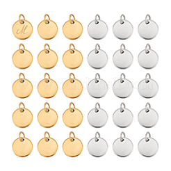 60 шт. 2-х цветные подвески из нержавеющей стали 304&nbsp;STAS-PH0005-88