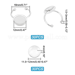Набор для самостоятельного изготовления пустого куполообразного кольца&nbsp;DIY-UN0004-18B
