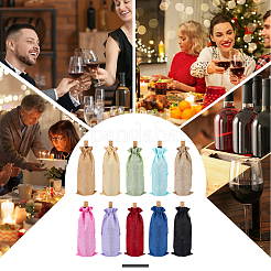 20 шт. 10-х цветные мешочки для упаковки винных бутылок из мешковины&nbsp;ABAG-BBC0001-31