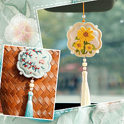 DIY вышивка в форме цветка саше кулон украшения наборы DIY-WH0033-57B