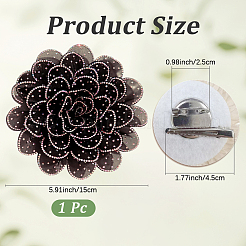 Броши из цветочной ткани со стразами&nbsp;JEWB-WH20009-06P-02