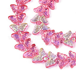 Прозрачность гальванизированные стеклянные бусины нити&nbsp;GLAA-T023-39A-02