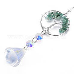 Естественный зеленый авантюрин большие кулоны&nbsp;G-N333-009C