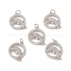 Латунные микро проложить кубического циркония подвески&nbsp;KK-E068-VB017