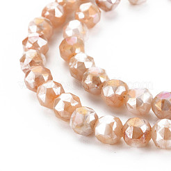 Стеклянные бусины с гальваническим покрытием  EGLA-T008-025A