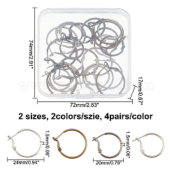 16 пара 4-х стильных латунных серег-колец&nbsp;KK-CA0001-80
