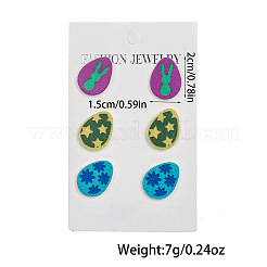 3 пара акриловых сережек-гвоздиков на пасхальную тематику&nbsp;FS-WG03FB9-01