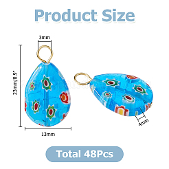 48 шт. подвески из стекла миллефиори ручной работы&nbsp;PALLOY-HS00035