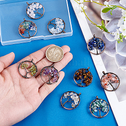 10шт 10 стиля подвески с драгоценными камнями&nbsp;G-HY0001-81