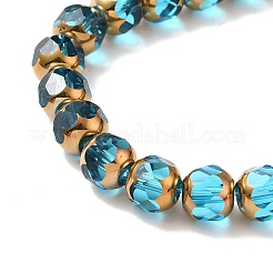 Прозрачные стеклянные бусины гальваническим пряди&nbsp;GLAA-G098-01