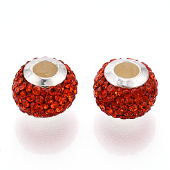 Ручная работа полимерной глины горный хрусталь европейские шарики RB-N053-001-M