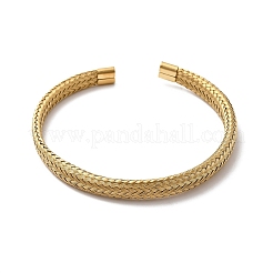 Плетеные браслеты-манжеты из нержавеющей стали 304 для женщин&nbsp;BJEW-A067-08G