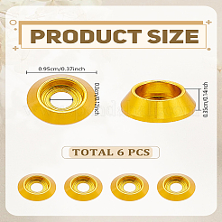 6 шт. бусины из алюминиевого сплава&nbsp;FIND-LP0009-68