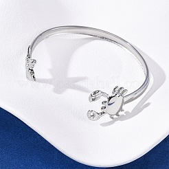 Браслеты-манжеты из нержавеющей стали 304 для женщин&nbsp;BJEW-C123-01A-P