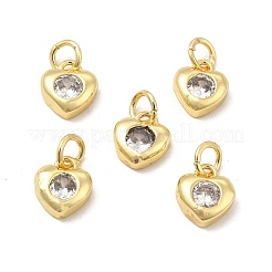 Латунные микропаве прозрачные кубические циркониевые подвески&nbsp;KK-E068-VB236