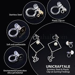 32 шт. 4 стиля фурнитуры для сережек-клипс из нержавеющей стали 304 и пластика&nbsp;STAS-UN0037-98