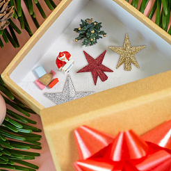 12 шт. 6 стиля блестящая смоляная звезда на верхушке елки&nbsp;DIY-DR0002-20