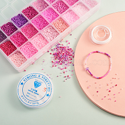 480 г 24-х цветных стеклянных круглых бусин&nbsp;SEED-CJ0001-12