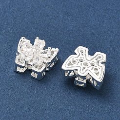 Латунные микро проложить кубического циркония бусы&nbsp;KK-C155-02S-01