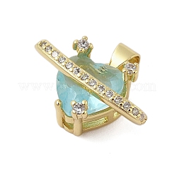 Стойка в виде сердца с латунным покрытием и подвесками из кубического циркония&nbsp;KK-Z074-44G