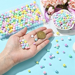 36шт 6 цвета непрозрачные акриловые бусины&nbsp;MACR-YW0003-24A