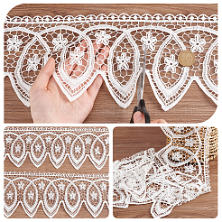 15 ярд хлопковой кружевной ленты с цветочной вышивкой&nbsp;OCOR-WH0086-91C