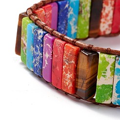 Прямоугольный браслет из бисера синтетический регалит/императорская яшма/морской осадок&nbsp;BJEW-F420-03