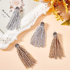 4 шт. подвески-кисточки из двухцветного стеклянного сплава&nbsp;FIND-GO0003-14