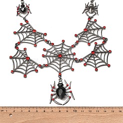 Женские ожерелья-нагрудники из сплава паутины с сиамскими стразами на Хэллоуин&nbsp;LS-NJEW-P340-01B