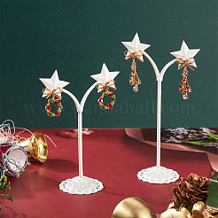 2 пара двух стилей сережек-гвоздиков из сплава стекла с бантом&nbsp;EJEW-TA00699