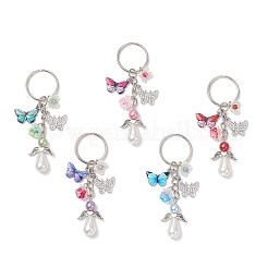 5 шт. 5-цветная эмалевая сплавная подвеска с акриловыми брелоками&nbsp;KEYC-JKC01347