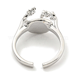 Открытые кольца-манжеты из листовой латуни с микропаве из циркония для женщин&nbsp;RJEW-I103-006P