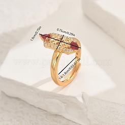 Латунные микропаве кубические цирконии геометрические регулируемые кольца для женщин&nbsp;DJ0838-1