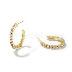 Латунные серьги-гвоздики в форме буквы С&nbsp;TQ7593-2