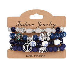 4шт. набор браслетов с подвесками из сплава&nbsp;WG8E884-04