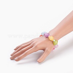 Матовые акриловые бусины детские эластичные браслеты&nbsp;BJEW-JB03895